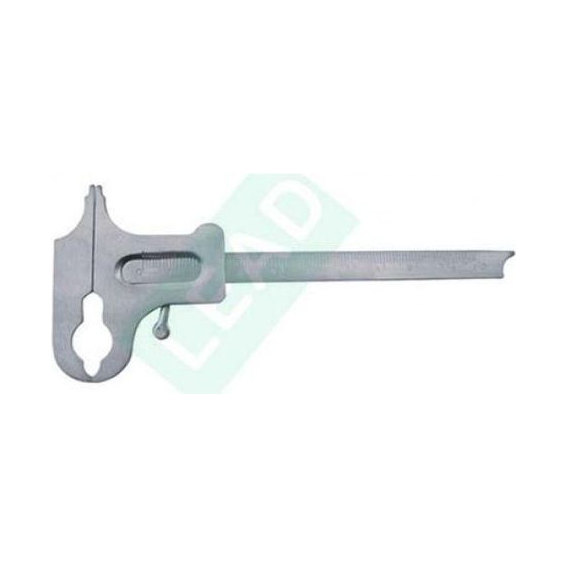 Lead Orthodent OL 558 Boley gauge with sliding jaws and a millimetre scale